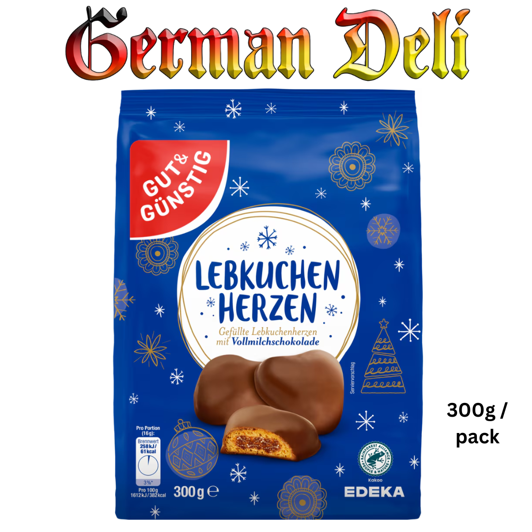 GÜT & GUNSTIG - LEBKUCHEN HERZEN GEFUELLT VOLLMILCH 300G