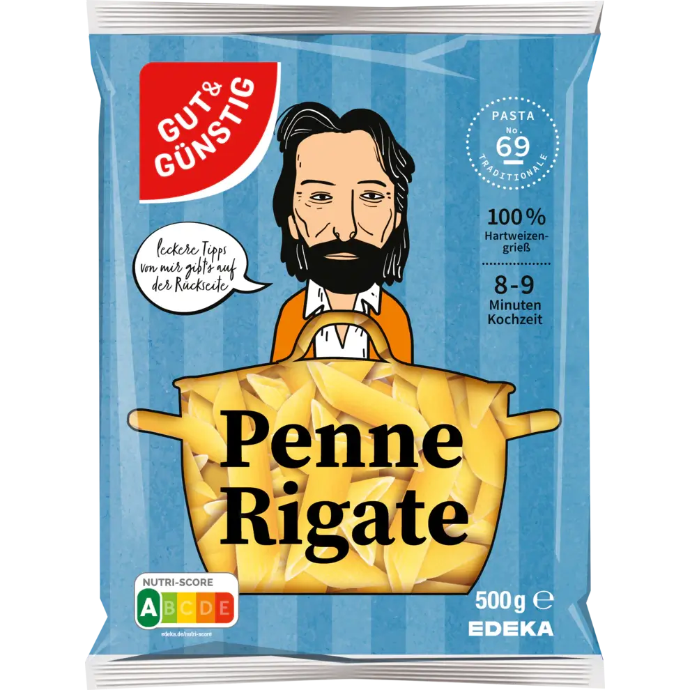 G+G - Penne Rigate Noodles - 500 g bag / Penne Rigate