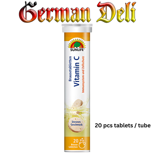 Sunlife - Vitamin "C" Sparkling Tablets - 20 pcs tube / Vitamin C Brausetabletten