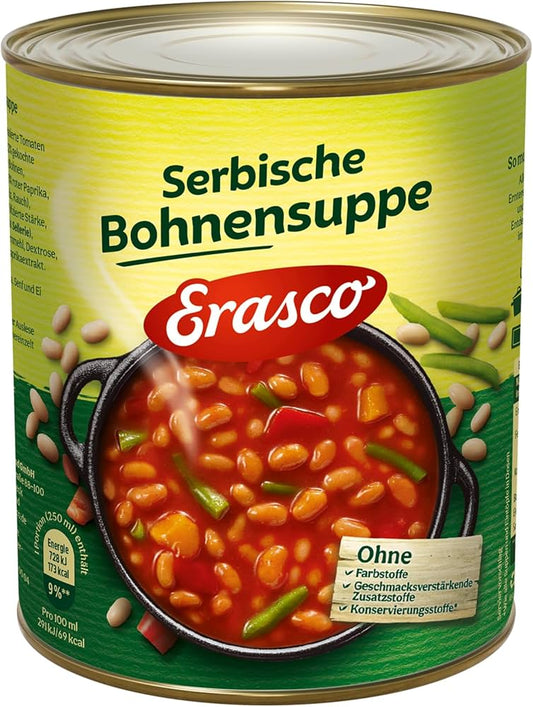 Erasco - Serbian Bean Soup 750g can / Serbische Bohnensuppe