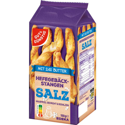 G+G Hefe Gebäckstangen Salz / Pastry Sticks with salt 150g